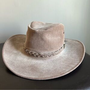 Jacaru Grey Leather Australian Bush Hat